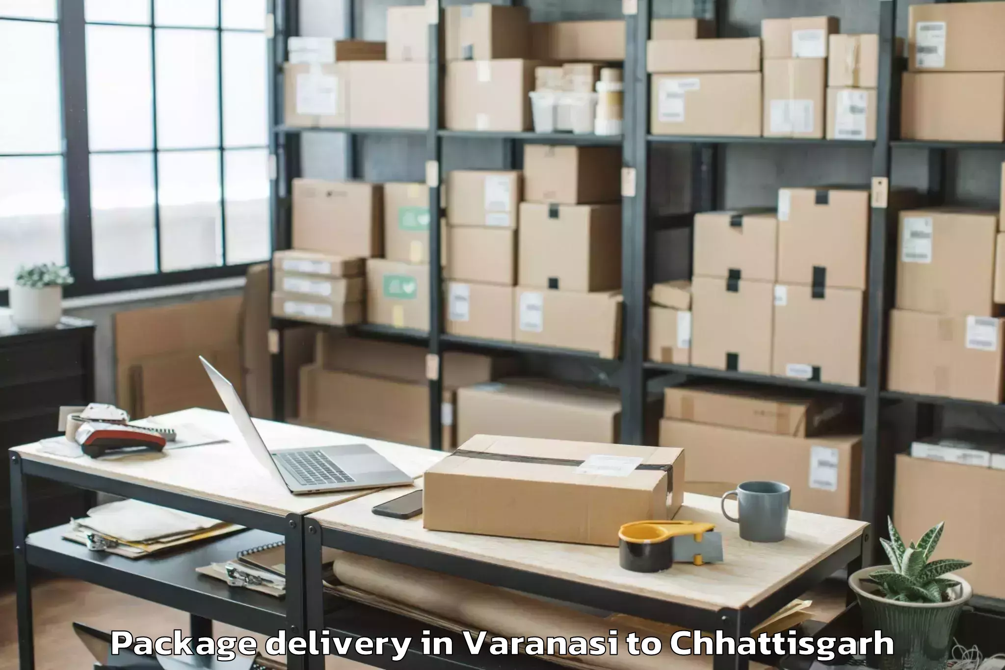 Trusted Varanasi to Mahasamund Package Delivery